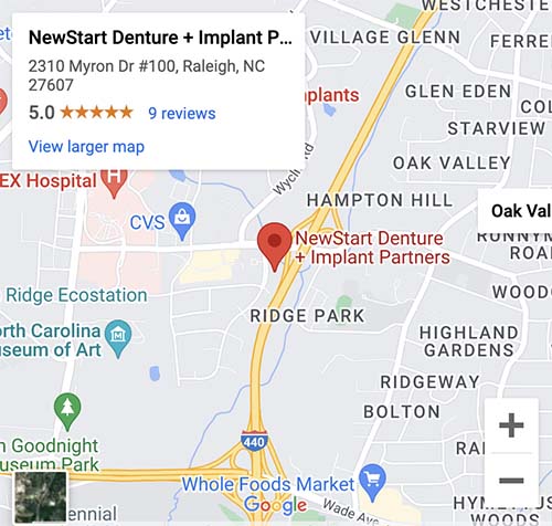 image of map for newstart denture and implant partners