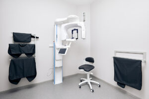Dental office interior fitted to provide the benefits of a cone-beam 3D CBCT scanner