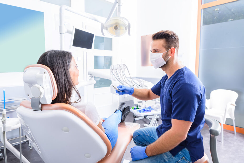 patient in consultation about implant overdenture services